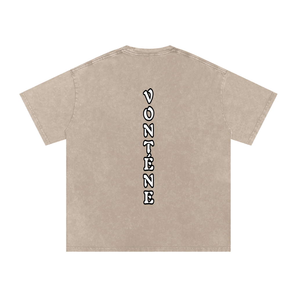 Snow Washed Oversized Cotton T-Shirt